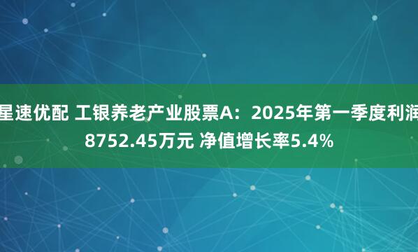 星速优配 工银养老产业股票A：2025年第一季度利润8752.45万元 净值增长率5.4%