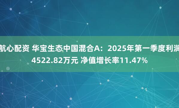 航心配资 华宝生态中国混合A：2025年第一季度利润4522.82万元 净值增长率11.47%
